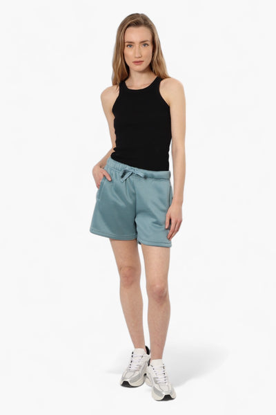 Canada Weather Gear Solid Tie Waist Shorts - Teal - Womens Shorts & Capris - Fairweather