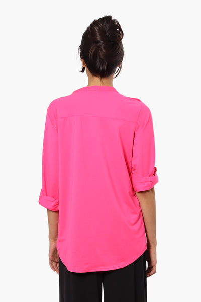 Beechers Brook Zip Pocket Roll Up Sleeve Shirt - Pink - Womens Shirts & Blouses - Fairweather