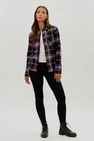 Canada Weather Gear Button Up Flannel Shirt - Black - Womens Shirts & Blouses - Fairweather