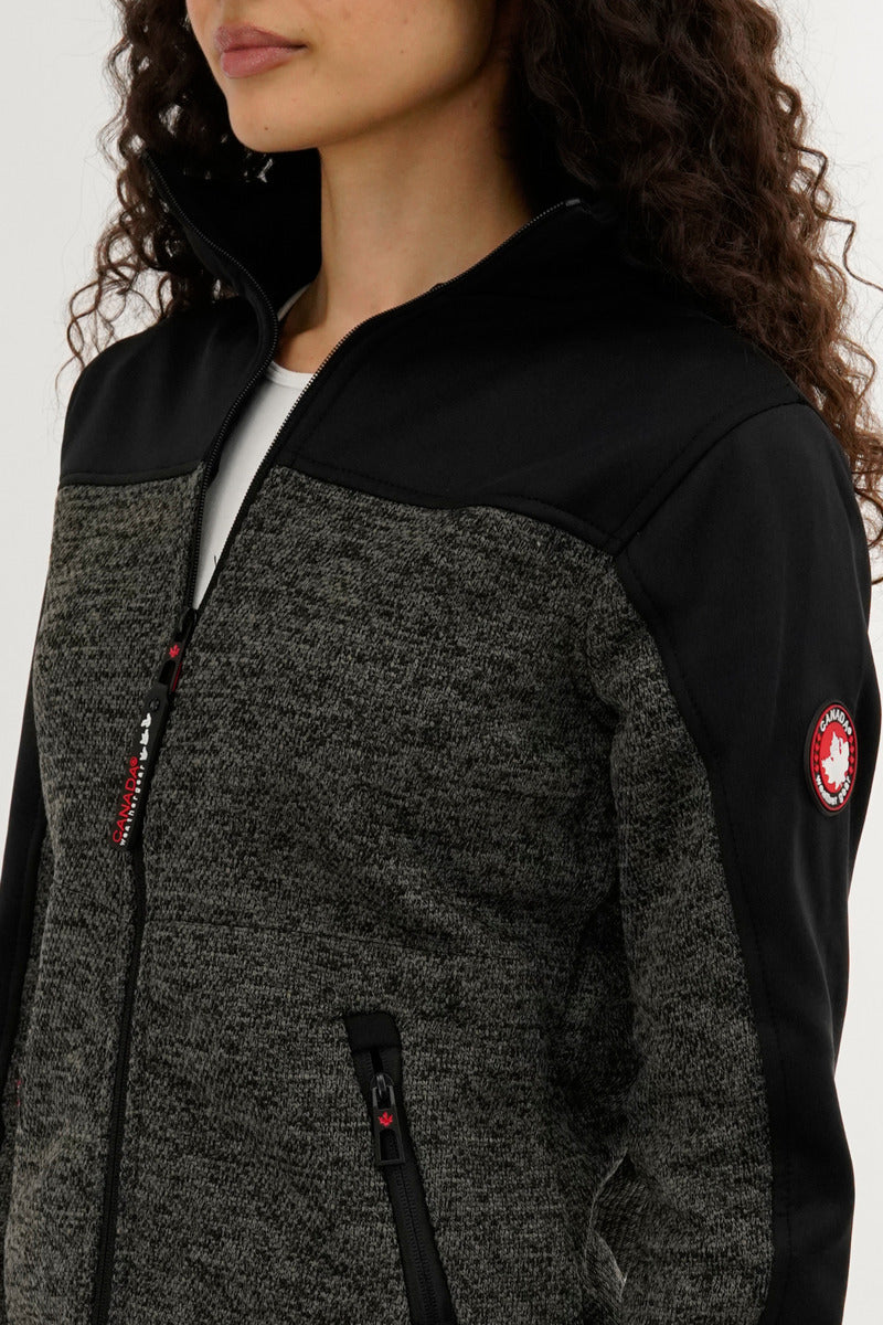 Canada Weather Gear Zip Up Knit Lightweight Jacket - Black - Womens Lightweight Jackets - Fairweather