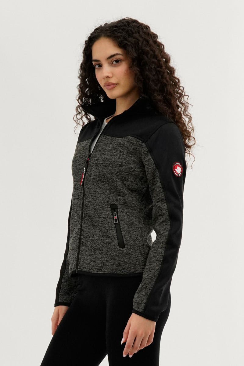 Canada Weather Gear Zip Up Knit Lightweight Jacket - Black - Womens Lightweight Jackets - Fairweather