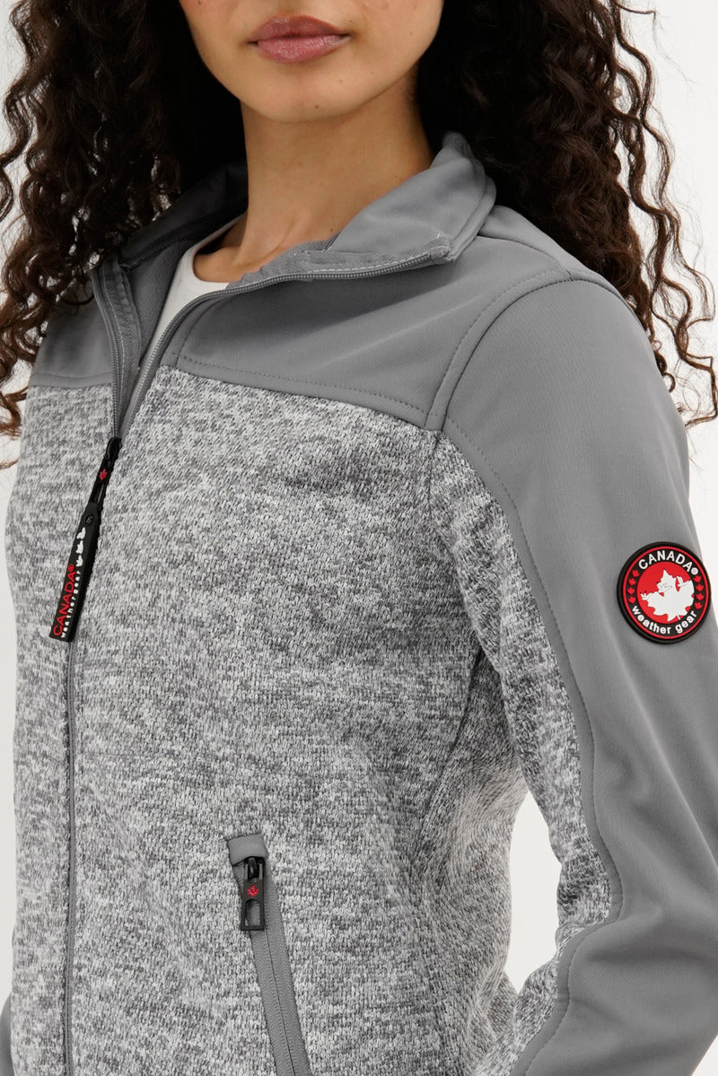 Canada Weather Gear Zip Up Knit Lightweight Jacket - Grey - Womens Lightweight Jackets - Fairweather
