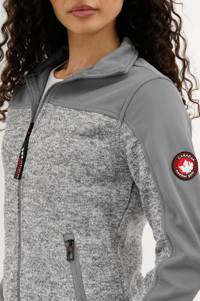 Canada Weather Gear Zip Up Knit Lightweight Jacket - Grey - Womens Lightweight Jackets - Fairweather