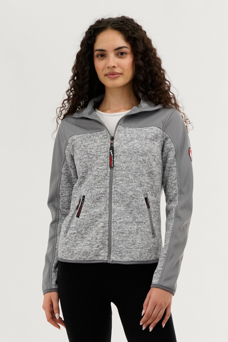 Canada Weather Gear Zip Up Knit Lightweight Jacket - Grey - Womens Lightweight Jackets - Fairweather