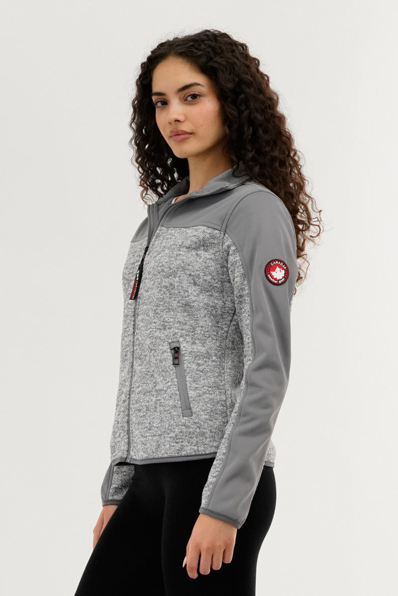 Canada Weather Gear Zip Up Knit Lightweight Jacket - Grey - Womens Lightweight Jackets - Fairweather