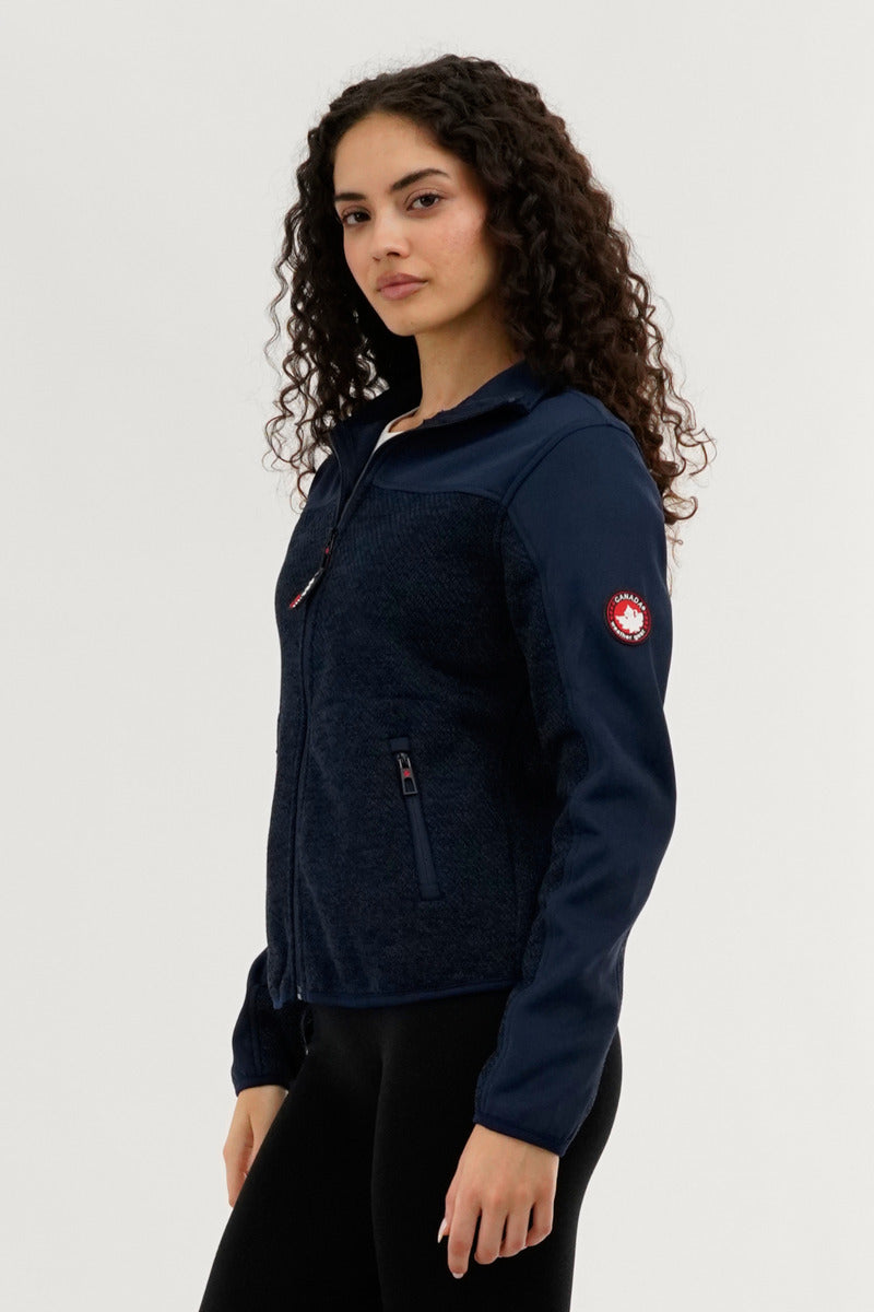 Canada Weather Gear Zip Up Knit Lightweight Jacket - Navy - Womens Lightweight Jackets - Fairweather