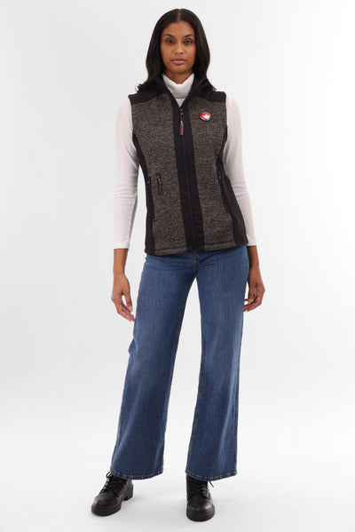 Canada Weather Gear Fleece Zip Up Vest - Black