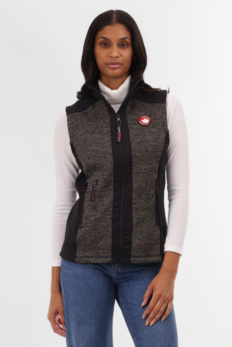 Canada Weather Gear Fleece Zip Up Vest - Black