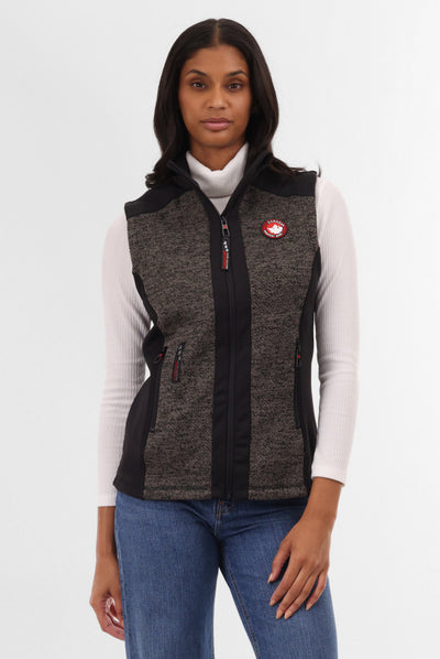 Canada Weather Gear Fleece Zip Up Vest - Black