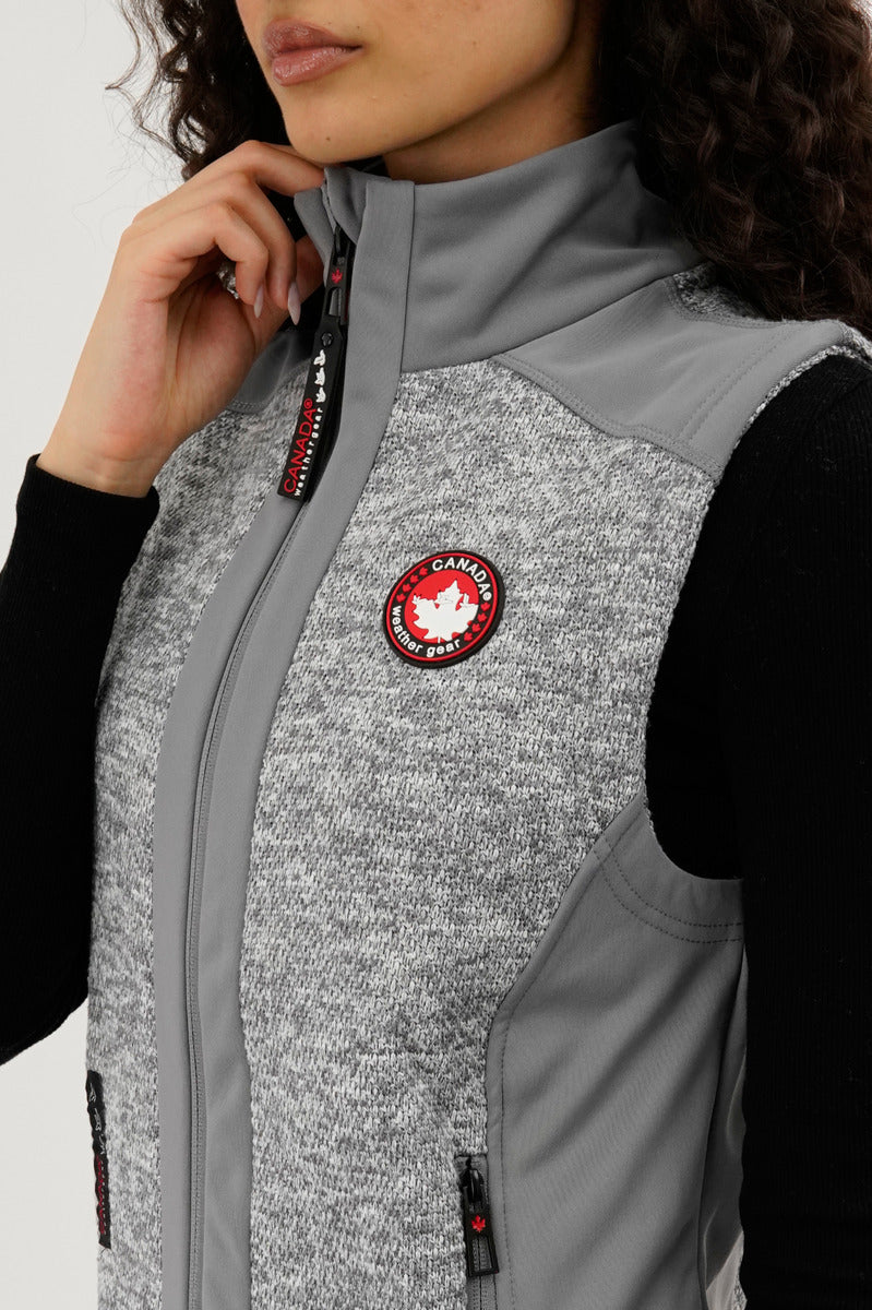 Canada Weather Gear Fleece Zip Up Vest - Grey - Womens Vests - Fairweather