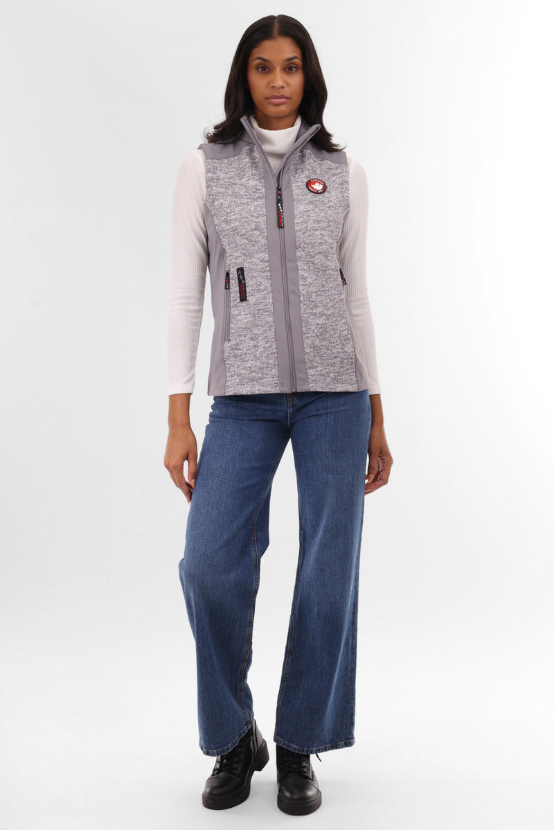 Canada Weather Gear Fleece Zip Up Vest - Grey