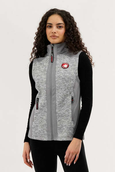 Canada Weather Gear Fleece Zip Up Vest - Grey - Womens Vests - Fairweather