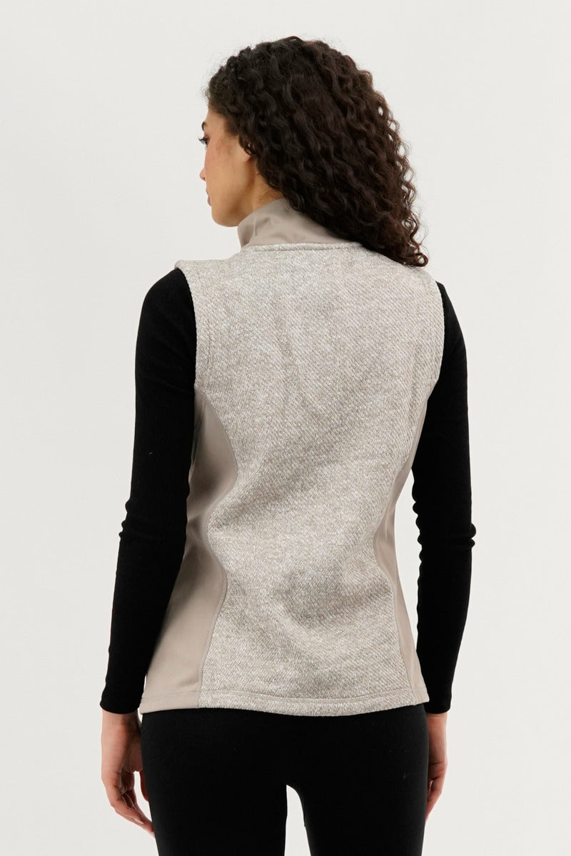 Canada Weather Gear Fleece Zip Up Vest - Cream - Womens Vests - Fairweather