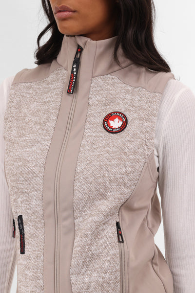 Canada Weather Gear Fleece Zip Up Vest - Cream