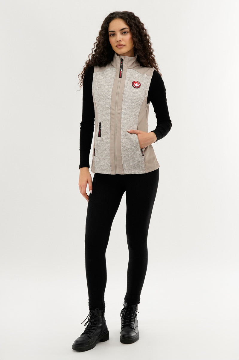 Canada Weather Gear Fleece Zip Up Vest - Cream - Womens Vests - Fairweather