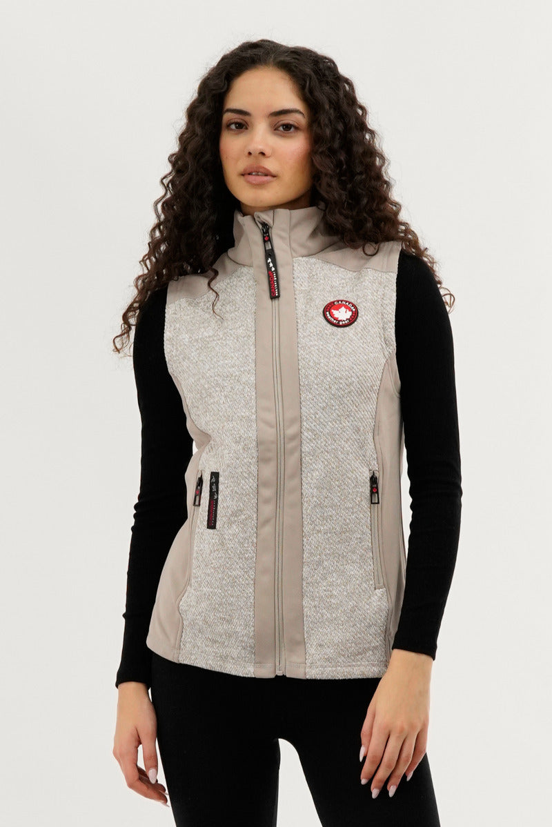 Canada Weather Gear Fleece Zip Up Vest - Cream - Womens Vests - Fairweather