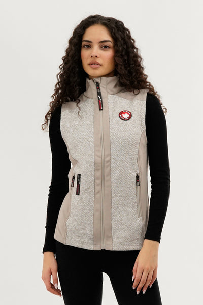 Canada Weather Gear Fleece Zip Up Vest - Cream - Womens Vests - Fairweather