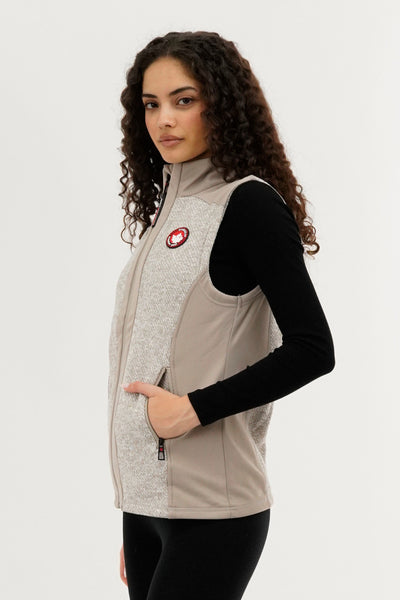 Canada Weather Gear Fleece Zip Up Vest - Cream - Womens Vests - Fairweather