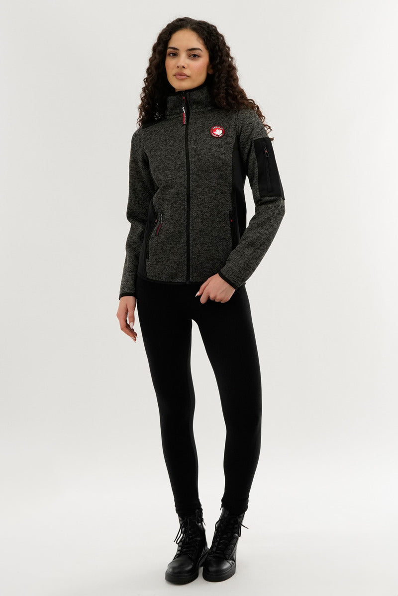 Canada Weather Gear Zip Up Sleeve Pocket Fleece Lightweight Jacket - Black - Womens Lightweight Jackets - Fairweather