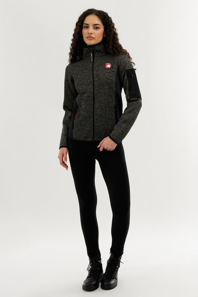 Canada Weather Gear Zip Up Sleeve Pocket Fleece Lightweight Jacket - Black - Womens Lightweight Jackets - Fairweather