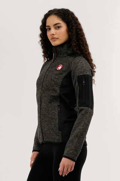 Canada Weather Gear Zip Up Sleeve Pocket Fleece Lightweight Jacket - Black - Womens Lightweight Jackets - Fairweather