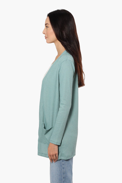 International INC Company Long Sleeve Open Wrap Cardigan - Teal - Womens Cardigans - Fairweather