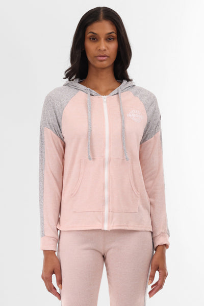 Fahrenheit Lightweight Zip Up Hoodie - Pink - Womens Hoodies & Sweatshirts - Fairweather