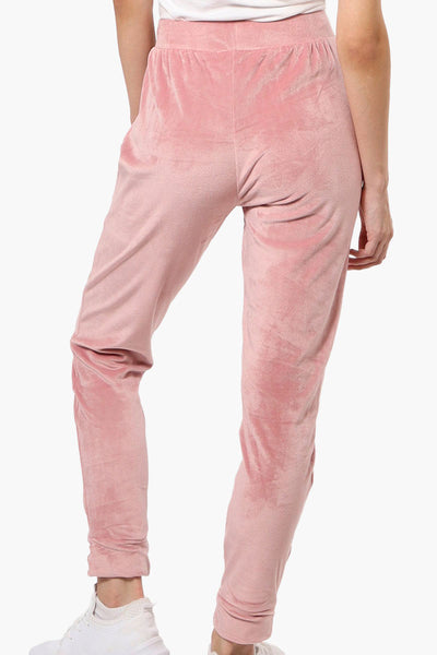 Mikk Tie Waist Velour Plush Pajama Pants - Pink - Womens Pajamas - Fairweather