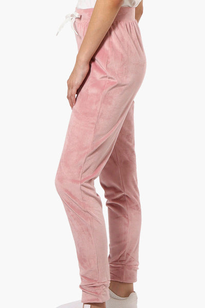 Mikk Tie Waist Velour Plush Pajama Pants - Pink - Womens Pajamas - Fairweather
