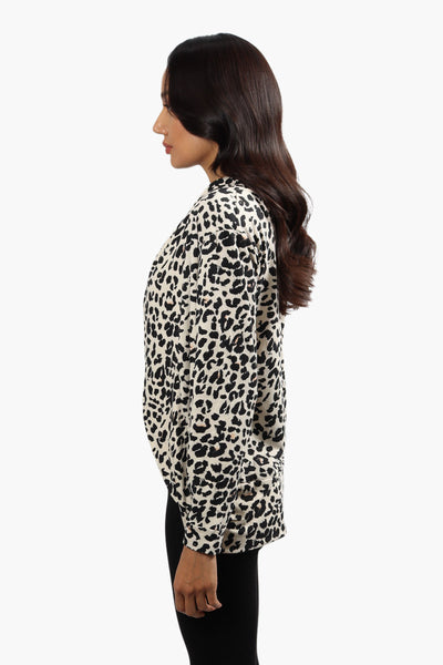 Majora Leopard Print Long Sleeve Cardigan - Beige - Womens Cardigans - Fairweather