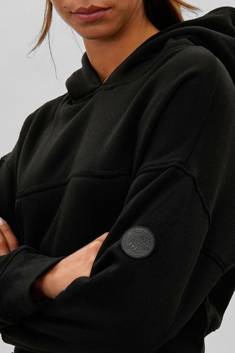 Fahrenheit Cropped Drop Shoulder Hoodie - Black - Womens Hoodies & Sweatshirts - Fairweather