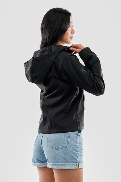 Canada Weather Gear Cropped Coated Microfibre Lightweight Jacket - Black - Womens Lightweight Jackets - Fairweather