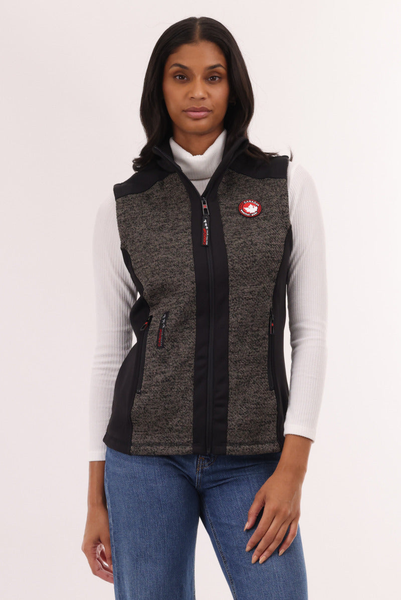 Canada Weather Gear Fleece Zip Up Vest - Black