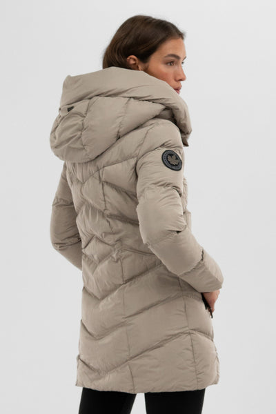 Canada Weather Gear Chevron Quilted Parka Jacket - Beige - Womens Parka Jackets - Fairweather