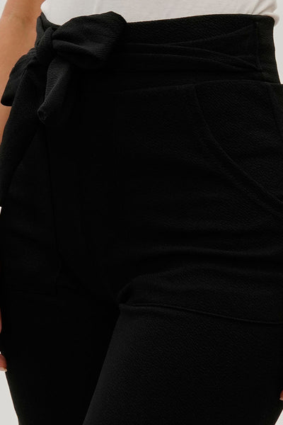 Majora Belted Wide Leg Pants - Black - Womens Pants - Fairweather