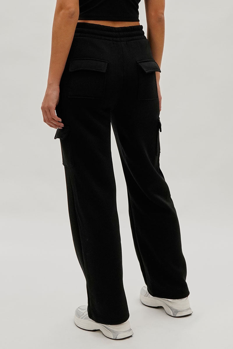 Pantalon de survêtement cargo large Fahrenheit - Noir
