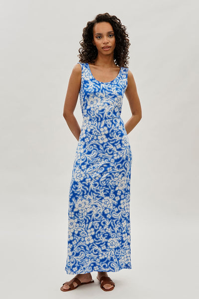 International INC Company Floral Print Maxi Dress - Blue - Womens Maxi Dresses - Fairweather