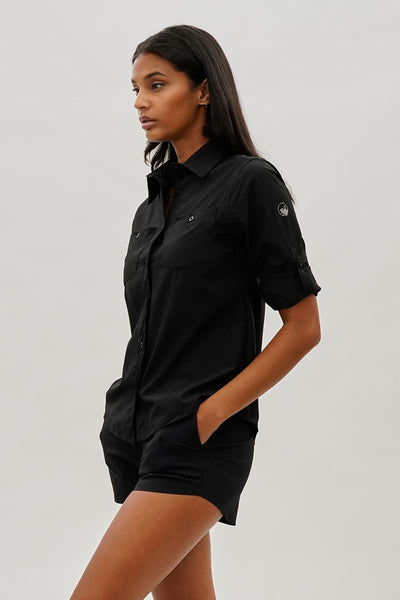 Canada Weather Gear Button Up Utility Shirt - Black - Womens Shirts & Blouses - Fairweather