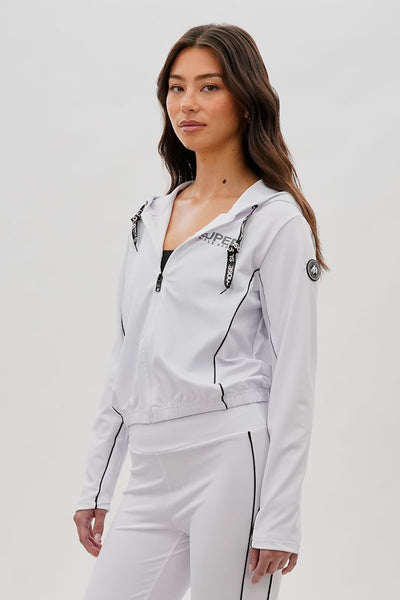 Super Triple Goose Cropped Active Hoodie - White - Womens Hoodies & Sweatshirts - Fairweather