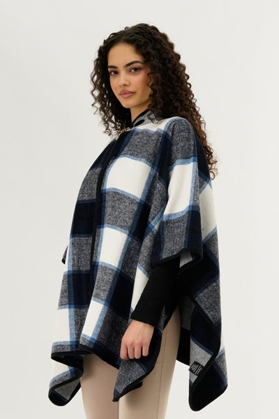 Canada Weather Gear Plaid Poncho - Blue - Womens Ponchos - Fairweather