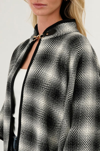 Canada Weather Gear Plaid Poncho - Grey - Womens Ponchos - Fairweather