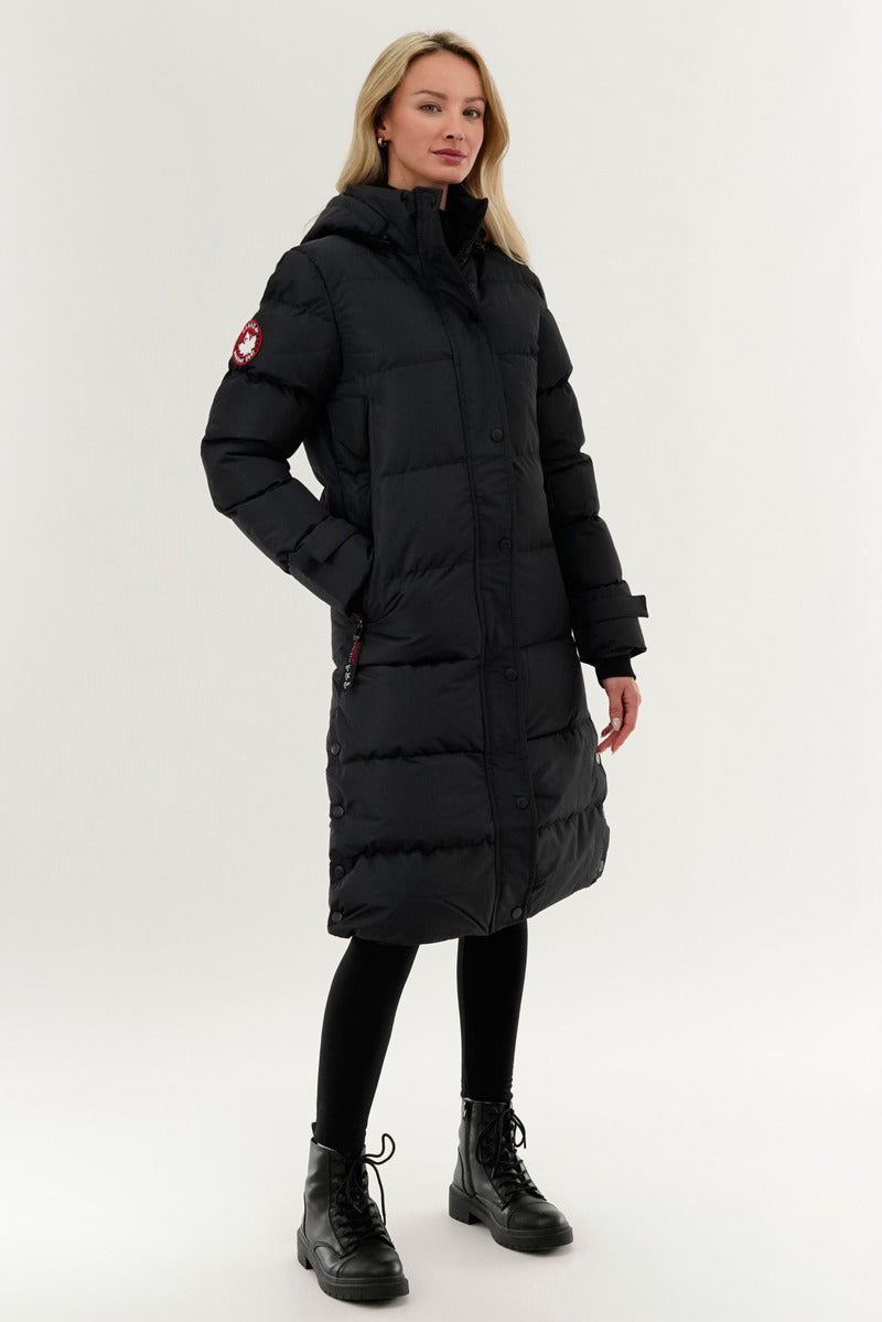 Canada Weather Gear Quilted Maxi Parka Jacket - Navy - Womens Parka Jackets - Fairweather