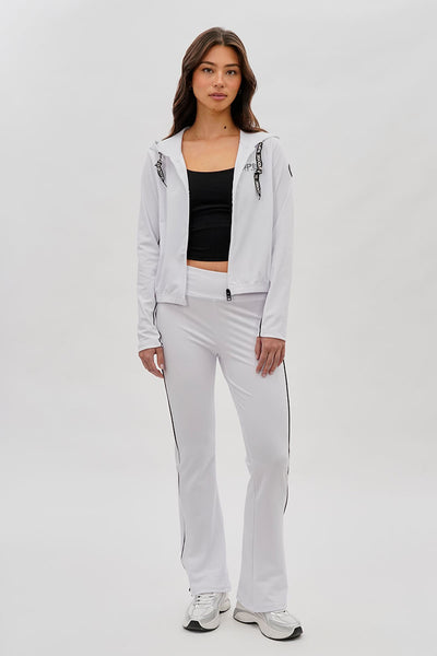 Super Triple Goose Cropped Active Hoodie - White - Womens Hoodies & Sweatshirts - Fairweather