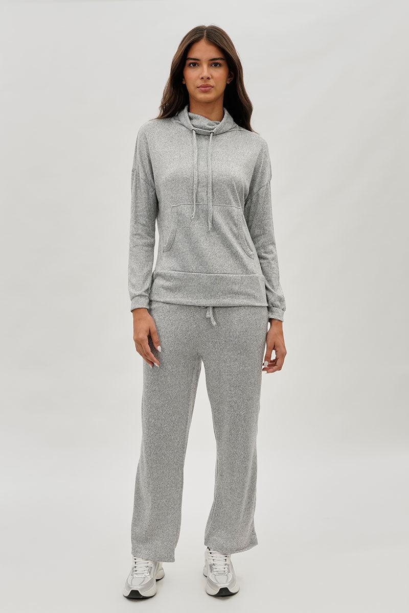 Fahrenheit Wide Leg Drawstring Sweatpants - Grey - Womens Joggers & Sweatpants - Fairweather