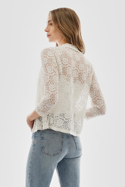 Costa Blanca Floral Lace Open Shrug Cardigan - Cream - Womens Cardigans - Fairweather