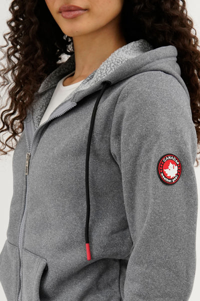 Canada Weather Gear Fleece Zip Up Hoodie - Grey - Womens Hoodies & Sweatshirts - Fairweather