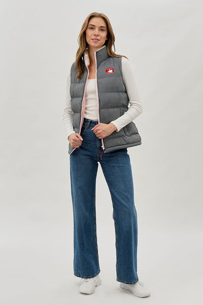Gilet matelassé Canada Weather Gear à col doublé polaire – Gris
