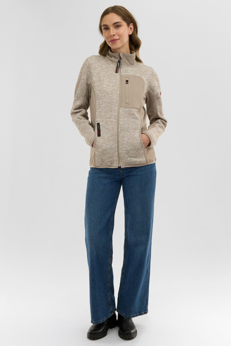 Canada Weather Gear Fleece Zip Up Lightweight Jacket - Cream - Womens Lightweight Jackets - Fairweather