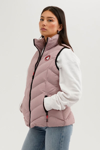 Canada Weather Gear Chevron Bubble Vest - Pink - Womens Vests - Fairweather