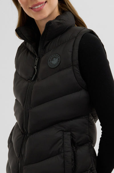 Canada Weather Gear Chevron Puffer Vest - Black - Womens Vests - Fairweather